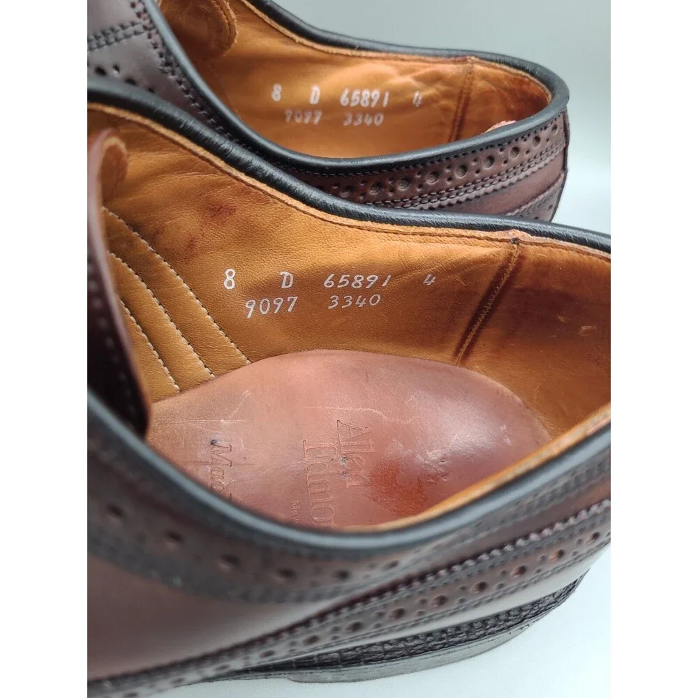 ALLEN EDMONDS 9097 MacNeil Burgundy Shell Cordovan Long Wing Oxford Shoes 8 D